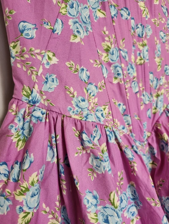 Zara Floral Bubble Hem Dress Size S - Picture 3 of 7